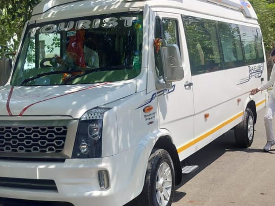 A newly inducted vehicle, garlanded
